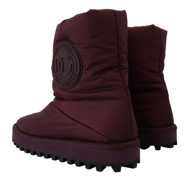 Dolce &amp; Gabbana Bordeaux Nylon Boots Pehmustetut keskikengät