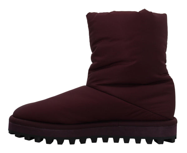 Dolce &amp; Gabbana Bordeaux Nylon Boots Pehmustetut keskikengät