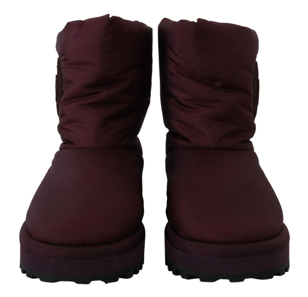 Dolce &amp; Gabbana Bordeaux Nylon Boots Pehmustetut keskikengät