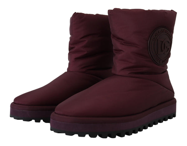 Dolce &amp; Gabbana Bordeaux Nylon Boots Pehmustetut keskikengät