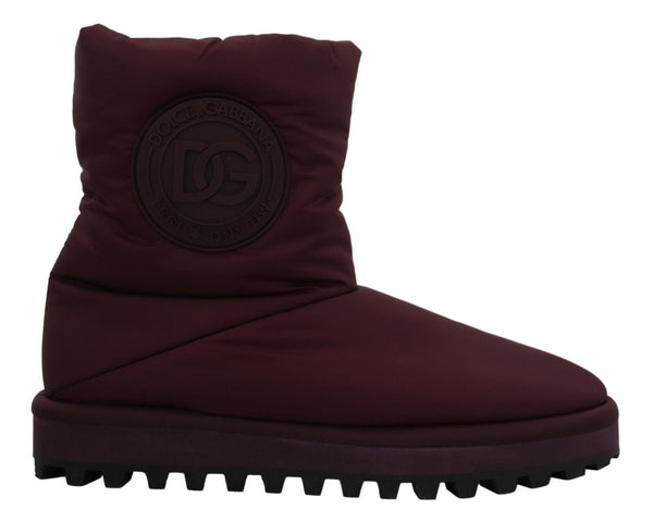 Dolce &amp; Gabbana Bordeaux Nylon Boots Pehmustetut keskikengät