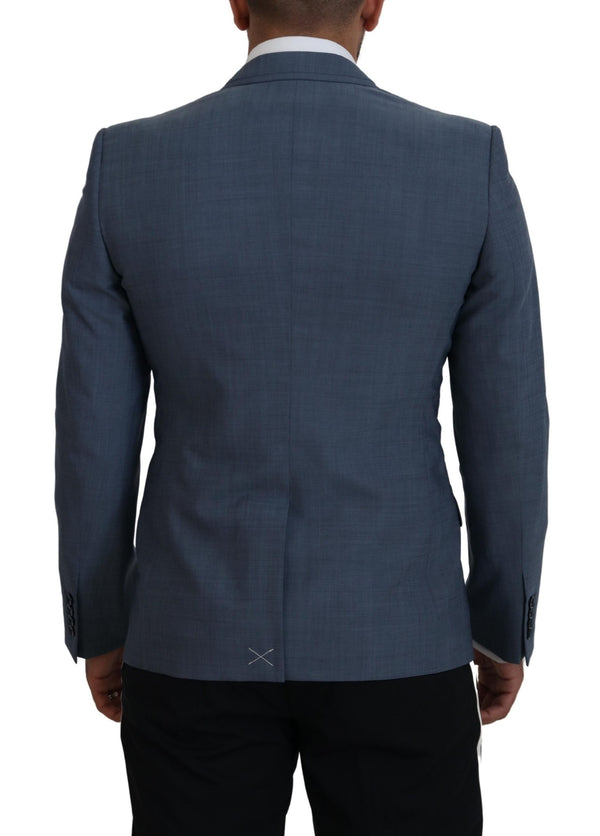 Dolce &amp; Gabbana Blue Stretch Slim Fit Jacket Blazer