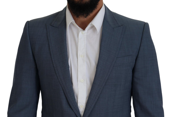 Dolce &amp; Gabbana Blue Stretch Slim Fit Jacket Blazer