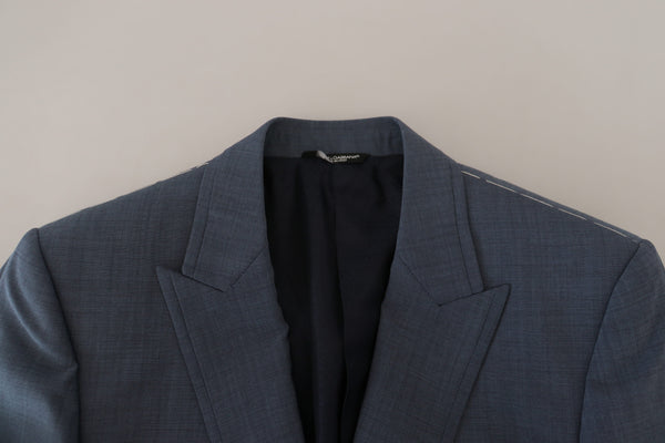 Dolce &amp; Gabbana Blue Stretch Slim Fit Jacket Blazer