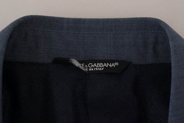 Dolce &amp; Gabbana Blue Stretch Slim Fit Jacket Blazer