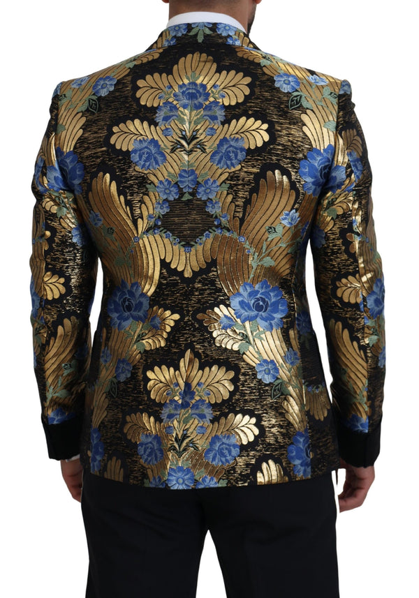 Dolce &amp; Gabbana Gold Lurex Double Breasted Jacket Blazer