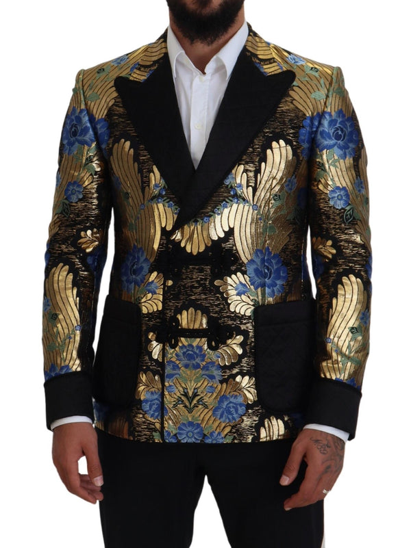 Dolce &amp; Gabbana Gold Lurex Double Breasted Jacket Blazer