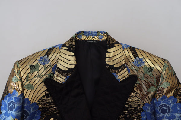 Dolce &amp; Gabbana Gold Lurex Double Breasted Jacket Blazer