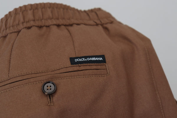 Dolce &amp; Gabbana Ruskeat Cashmere Miesten kiristysnauhahousut