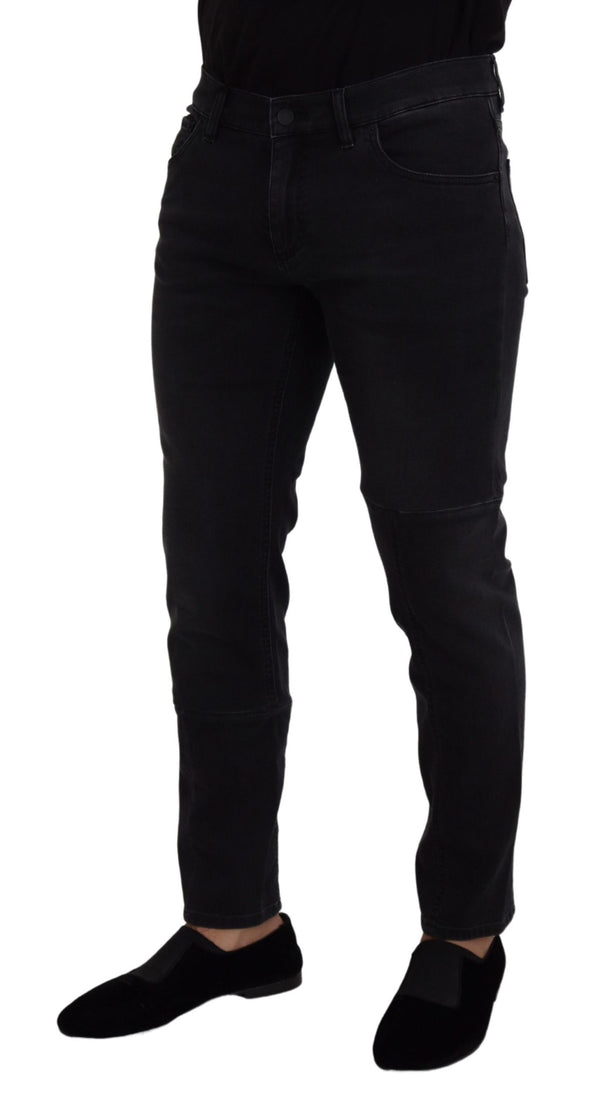 Dolce & Gabbana Sleek Black Cotton Blend Denim Pants