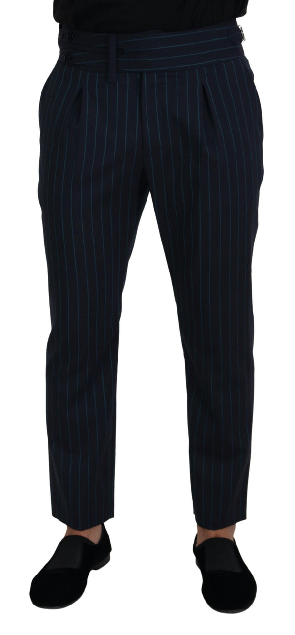 Dolce &amp; Gabbana Blue Striped Miesten juhlahousut