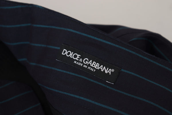 Dolce &amp; Gabbana Blue Striped Miesten juhlahousut