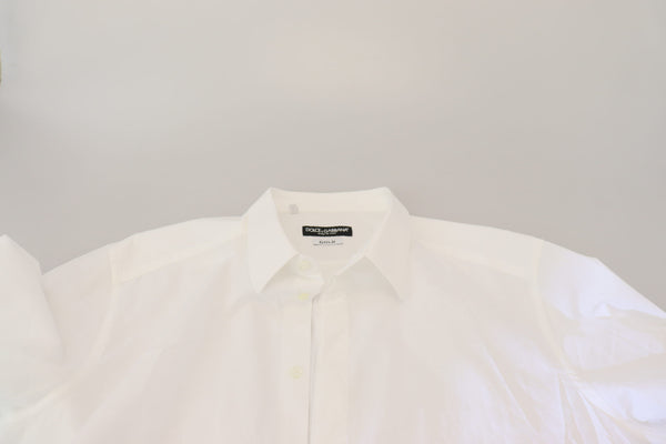 Dolce & Gabbana Elegance Reimagined White Cotton Dress Shirt