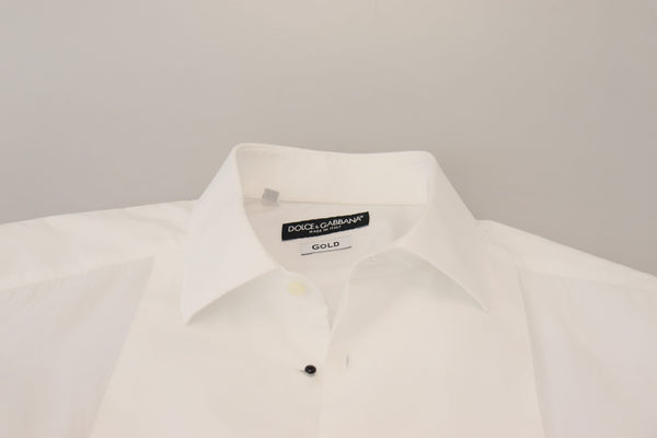 Dolce & Gabbana Elegant White Cotton Poplin Slim Fit Shirt