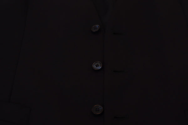Dolce & Gabbana Dark Blue Wool Stretch Waistcoat Formal Vest