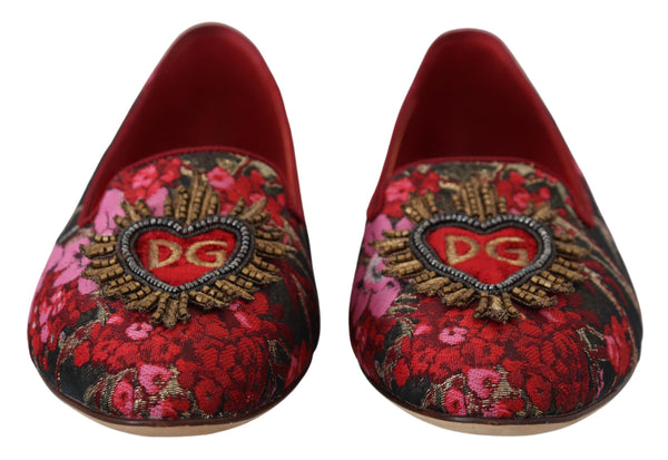 Dolce &amp; Gabbana Monivärinen Jacquard Sacred Heart Patch Slip On Shoes