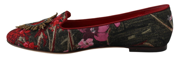 Dolce &amp; Gabbana Monivärinen Jacquard Sacred Heart Patch Slip On Shoes