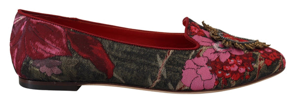 Dolce &amp; Gabbana Monivärinen Jacquard Sacred Heart Patch Slip On Shoes