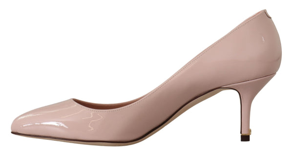 Dolce &amp; Gabbana Pink Patent Leather Kitten Heels Pumps -kengät