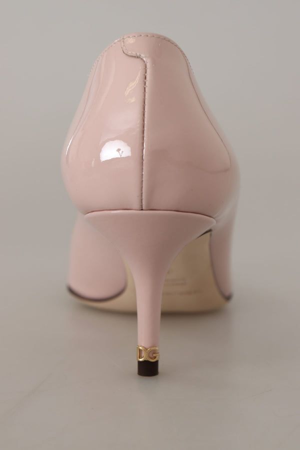 Dolce &amp; Gabbana Pink Patent Leather Kitten Heels Pumps -kengät