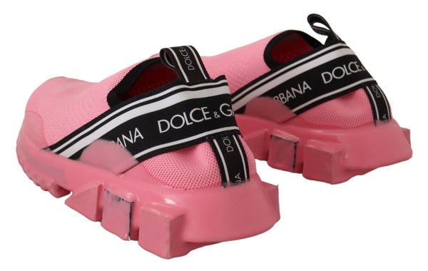 Dolce &amp; Gabbana Pink Low Top Slip Rennot Sorrento Sneakers