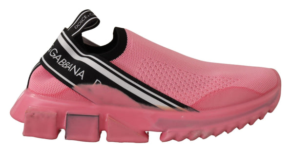 Dolce &amp; Gabbana Pink Low Top Slip Rennot Sorrento Sneakers