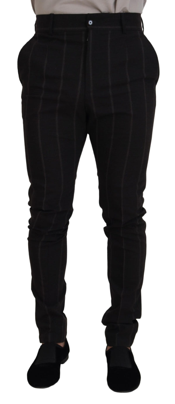 Dolce &amp; Gabbana Black Wool Chino Formal Miesten housut