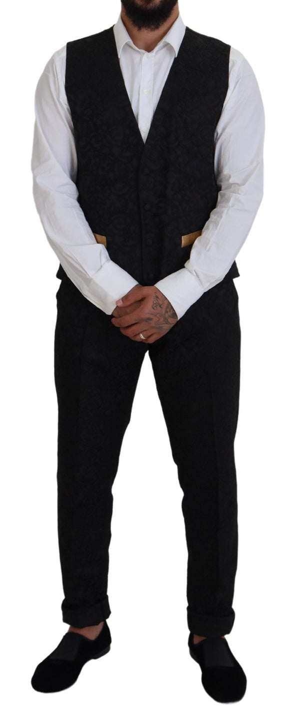 Dolce &amp; Gabbana Black Gold Fantasy Tuxedo Slim Fit -puku