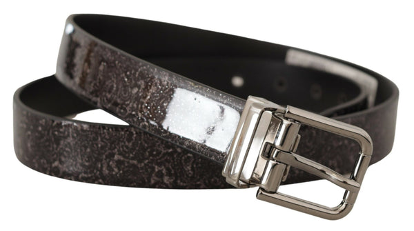 Dolce &amp; Gabbana Musta Goccia Glitter Patent Leather Solki Vernice Belt