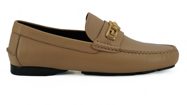 Versace Beige Calf Leather Loafers -kengät