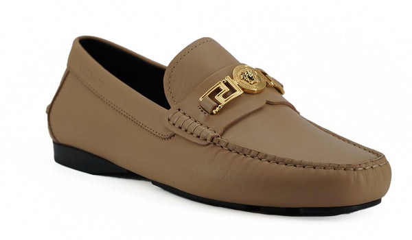 Versace Beige Calf Leather Loafers -kengät