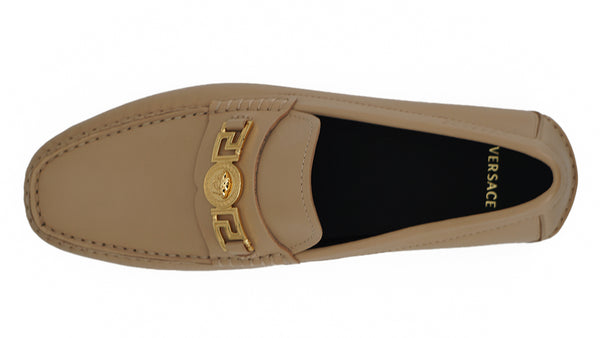 Versace Beige Calf Leather Loafers -kengät