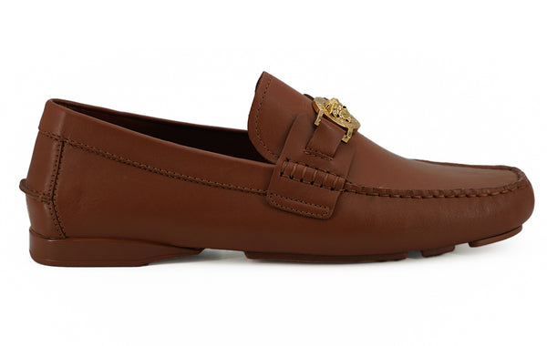 Versace Natural Ruskeat Calf Leather Loafers -kengät