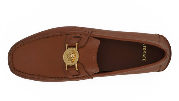 Versace Natural Ruskeat Calf Leather Loafers -kengät