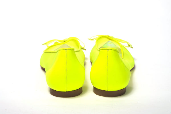 Christian Louboutin Fluro Yellow Flat Point Toe -kenkä