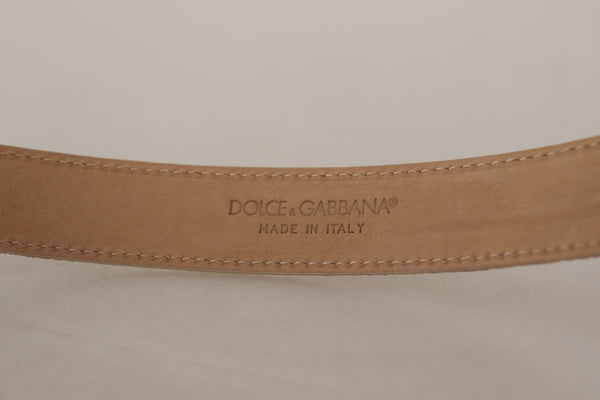 Dolce &amp; Gabbana Rose Pink Jacquard DG Logo kultainen metallisolkivyö