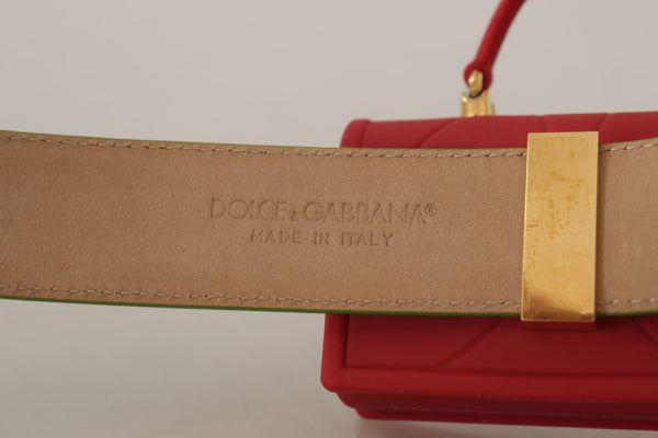 Dolce &amp; Gabbana Green Leather Devotion Heart Micro Bag kuulokevyö