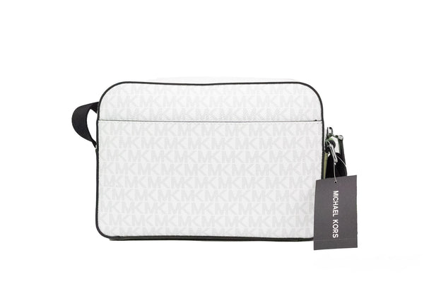 Michael Kors Cooper Small Bright White Palm Signature PVC Utility Crossbody laukku