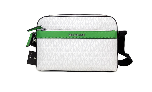 Michael Kors Cooper Small Bright White Palm Signature PVC Utility Crossbody laukku