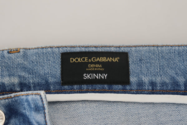 Dolce &amp; Gabbana Blue Wash Slim Fit Cotton Denim Farkut