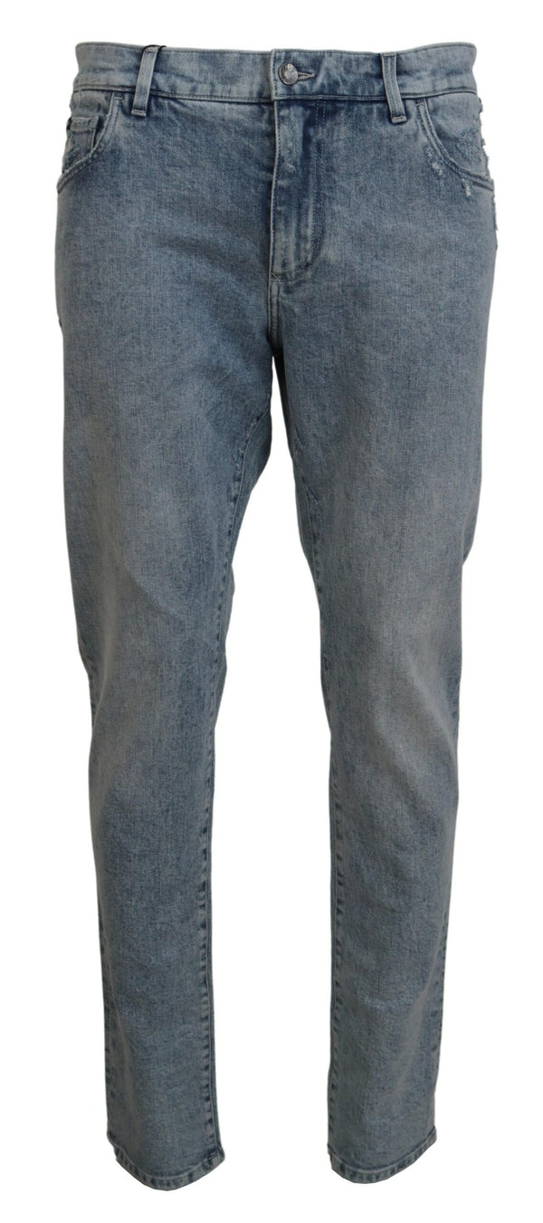 Dolce &amp; Gabbana Blue Wash Slim Fit Cotton Denim Farkut