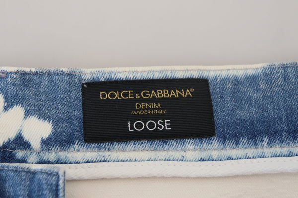 Dolce &amp; Gabbana Blue Ceasar Denim Cotton Loose Fit Farkut