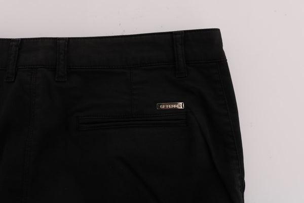 GF Ferre Black Cotton Stretch Chinos -housut