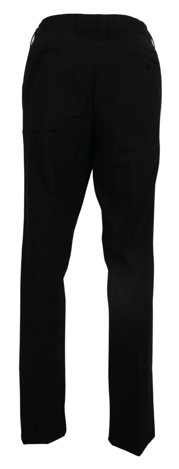 Dolce &amp; Gabbana Black Wool Stretch Dress Muodollinen Slim Fit Pant