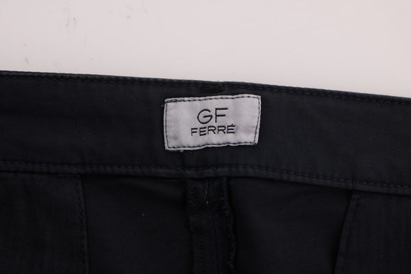 GF Ferre Blue Cotton Stretch Chinos -housut