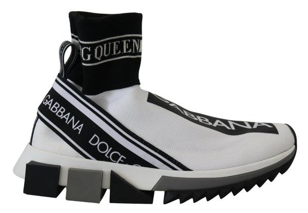 Dolce &amp; Gabbana Valkoiset Mustat Sorrento Socks Sneakers Kengät