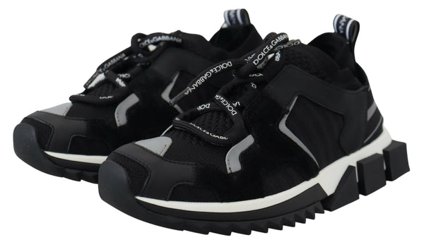 Dolce &amp; Gabbana Black Mesh Sorrento Trekking Sneakers -kengät