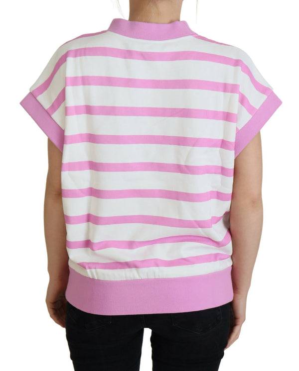 Dolce &amp; Gabbana White Pink CANNES Exclusive T-paita