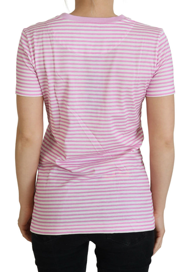 Dolce &amp; Gabbana White Pink CANNES Exclusive T-paita