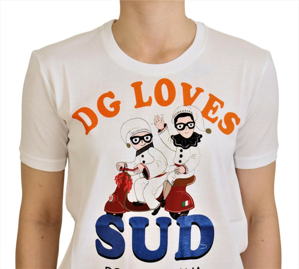 Dolce &amp; Gabbana White Cotton DG Loves SUD T-paita